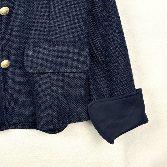 Ellen Tracy Women  Linen Tweed Textured Button Blazer Jacket Sz14 Classic Preppy - Picture 4 of 16